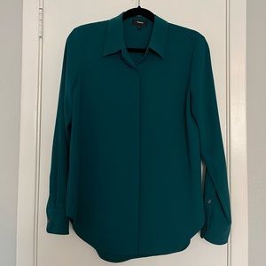 Theory Teal Button Down